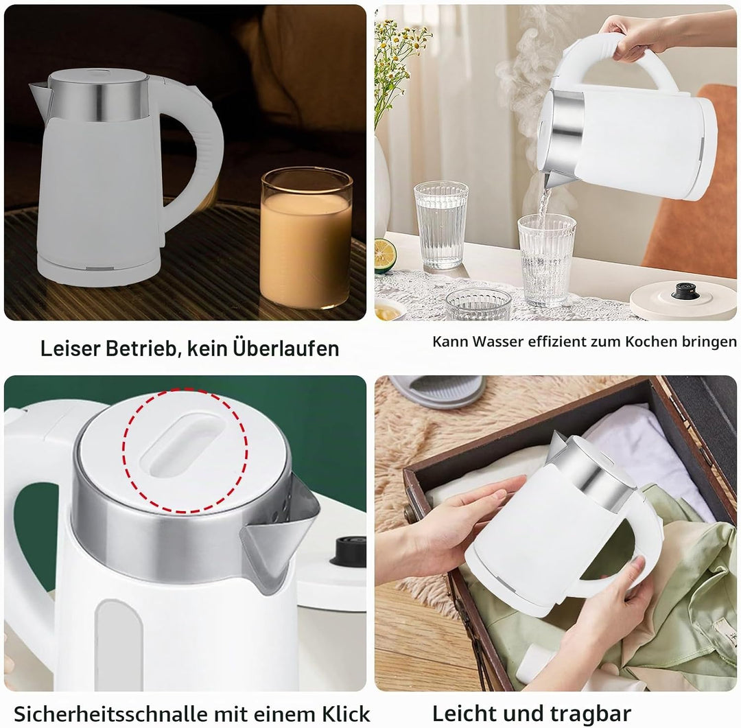 Wasserkocher, 800ml Reisewasserkocher, Wasserkocher Edelstahl, 600w Wasserkochers Klein, Elektrische