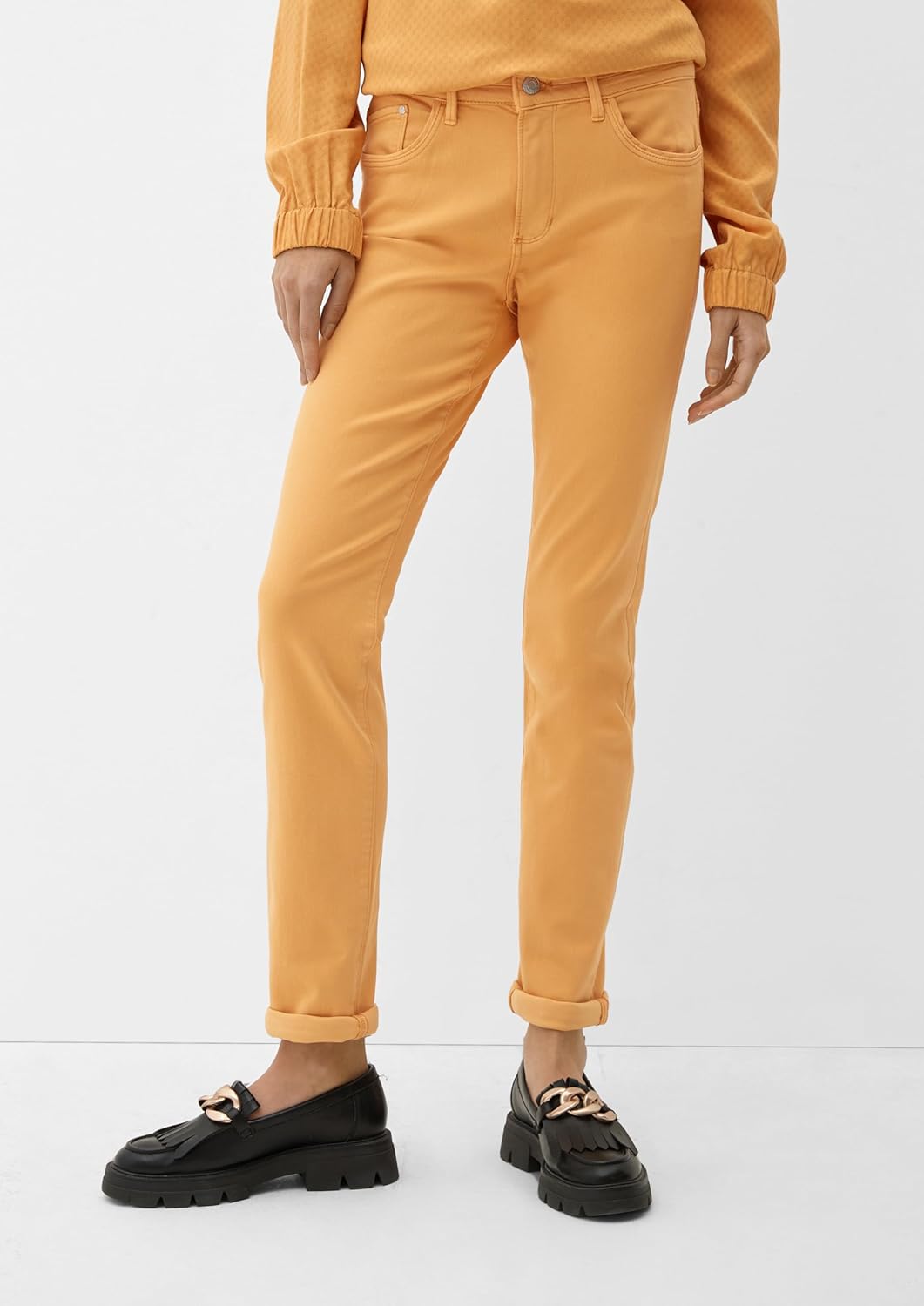 s.Oliver Damen Jeans-Hose, lang 44W / 30L Gelb, 44W / 30L Gelb