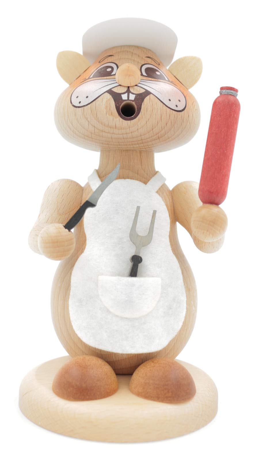 Kuhnert - Erzgebirgische Holzkunst Räuchermann Räucherfigur Hamster 20cm - Fleischer, Fleischer