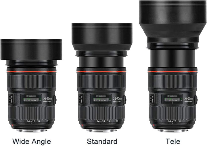 72mm mm Gegenlichtblende Set,Fotover Universal Zusammenklappbar Gummi Sonnenblende +Tulip Blume Stre