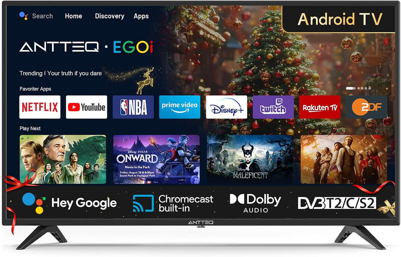 Antteq AG42F3 Smart TV 42 Zoll(Fernseher 106cm), Andriod TV LED FHD 1080P, Dolby Audio,Google Assist