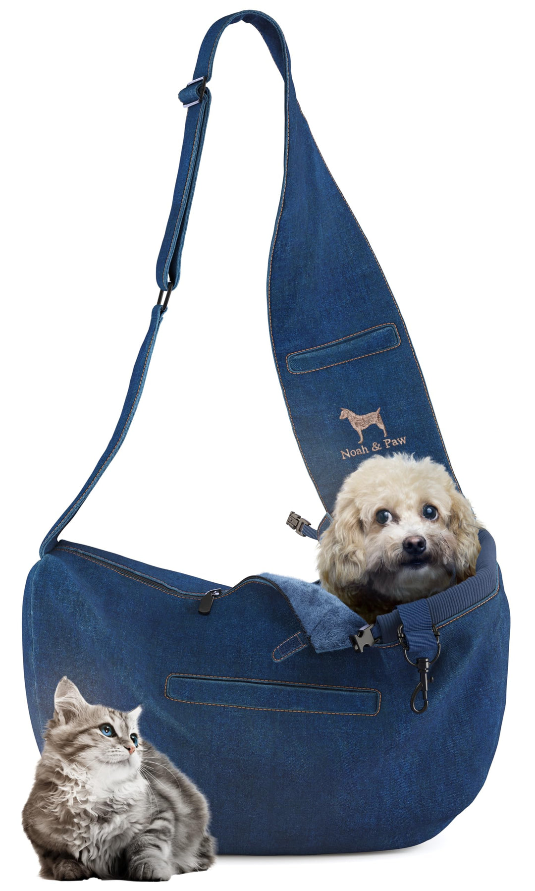Noah &amp; Paw Hundetragetasche für Kleine Hunde bis 10kg, Hundetasche mit Verstellbarem Schultergurt, u