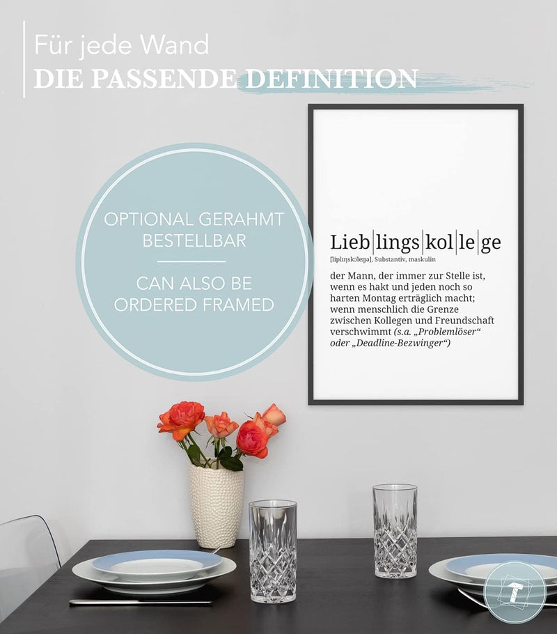 Papierschmiede® Definition: Lieblingskollege, DIN A1 (59x84 cm), XXL Poster für Wohnzimmer, Schlafzi