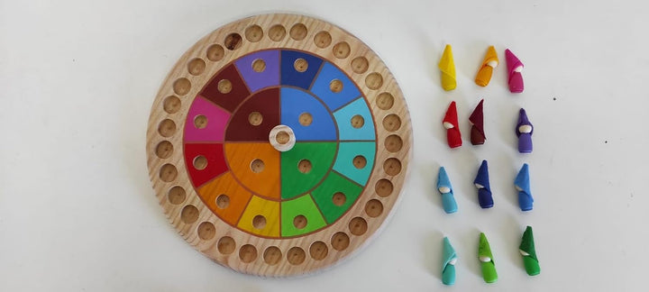 Waldorf Montessori manipulativer Jahreskalender für Kinder aus Holz