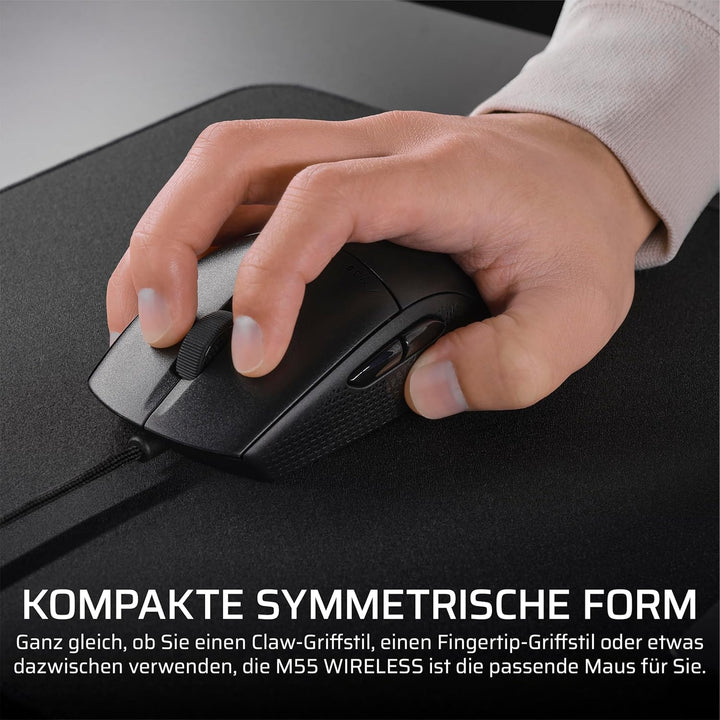 Corsair M55 Leichte FPS-Gaming-Maus mit Kabel – 16.000 DPI – Sechs Programmierbare Schaltflächen – T