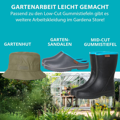 Gardena Gummistiefel kurz für Damen & Herren in den Grössen 36-46 I Unisex-Regenstiefel im Low-Cut-D