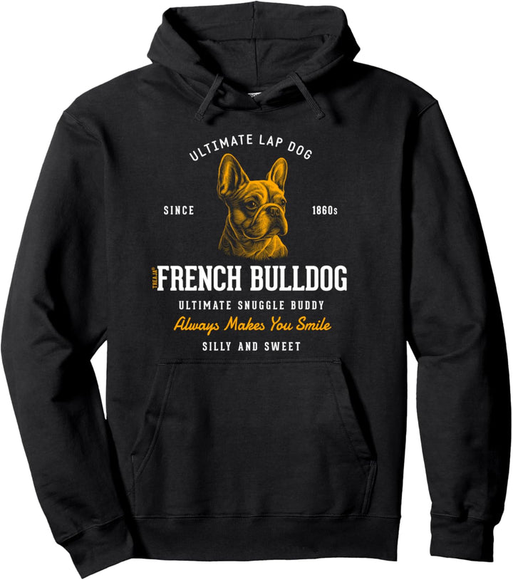 Vintage-Stil Retro Französische Bulldogge Pullover Hoodie