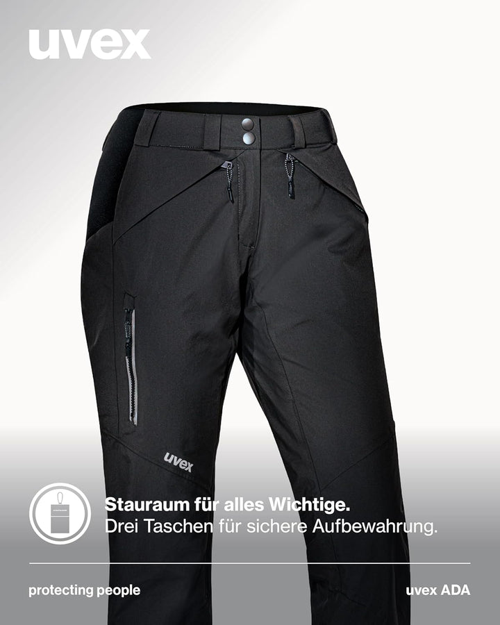 Uvex ADA 7634 Damen-Wetterhose - bei Wind & Regen - Atmungsaktiv & Wasserfest 42 Schwarz, 42 Schwarz