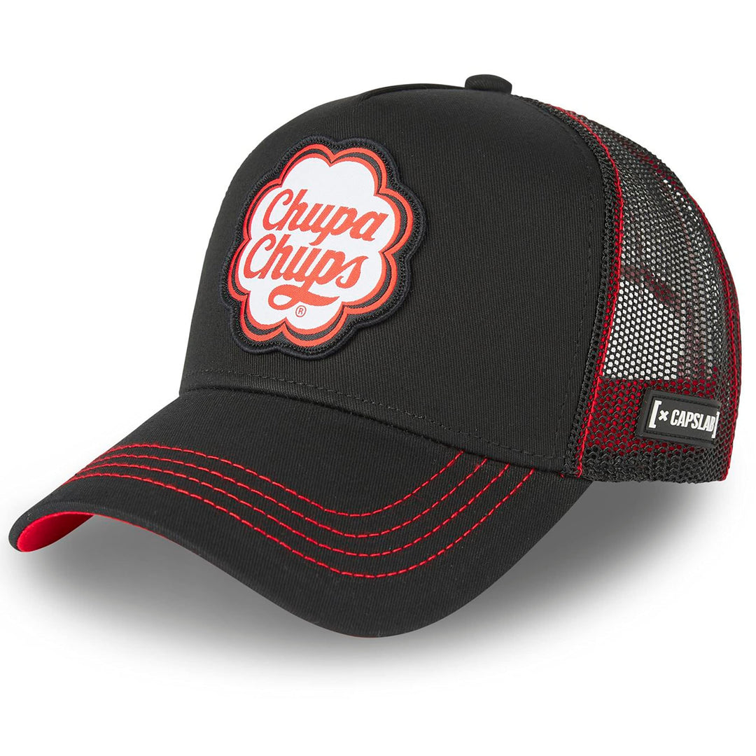 Capslab Trucker Cap mit Patch – Chupa Chups Logo – Offiziell lizenzierte Retro Cap – Snapback verste
