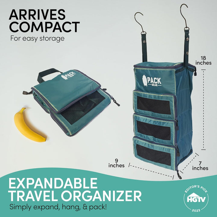 Pack Gear Hängekoffer-Organizer, Standard-Gepäck-Organizer zum Aufhängen, passt in jeden Handgepäck-