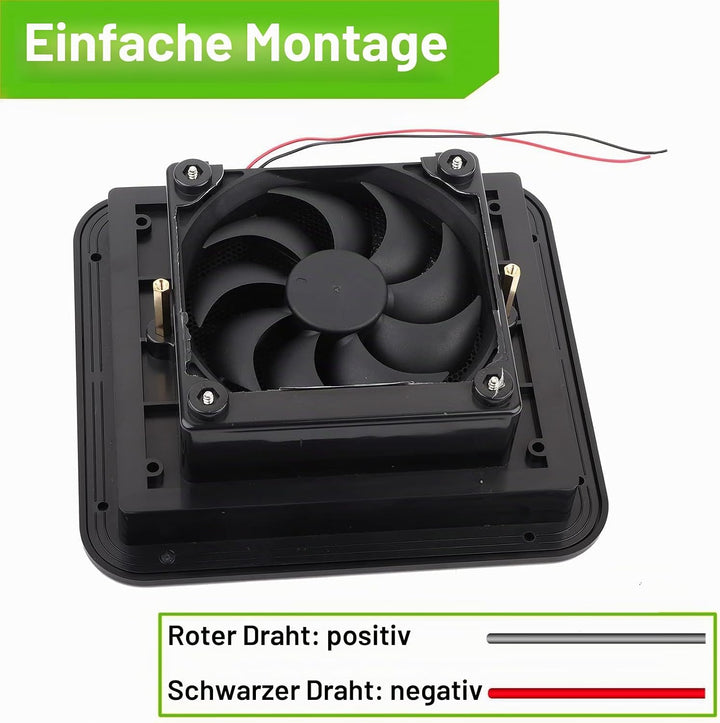 AUTOXBERT Lüftungsventilator für Wohnwagen, 2,4W 12V Lüftungsventilator geräuscharmes Lüftungsgebläs