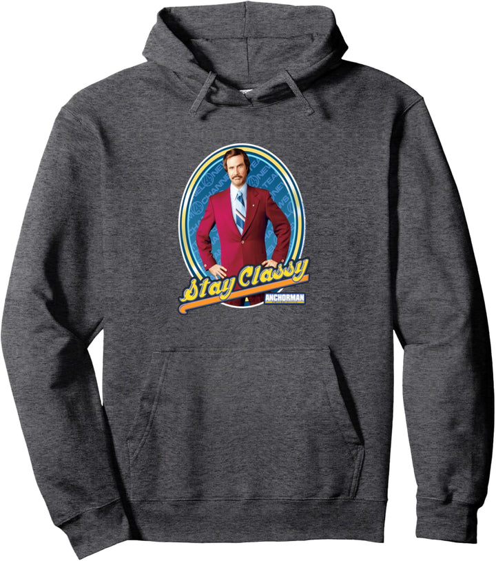 Anchorman Ron Burgundy Stay Classy Framed Portrait Pullover Hoodie