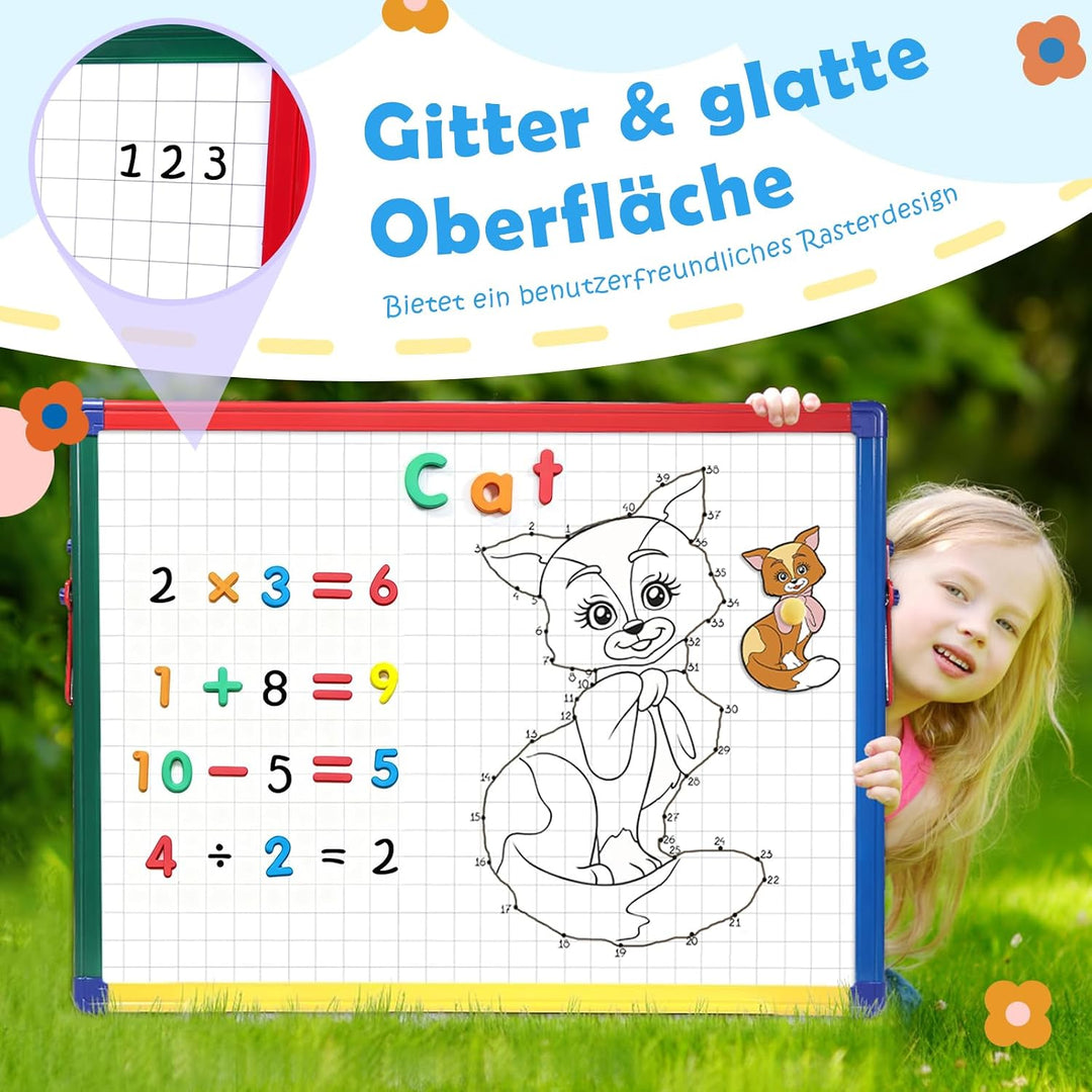 SwanSea A2 Magnettafel Kinder Staffelei, Whiteboard-Tischplatte, Doppelseitig, Trocken Abwischbar, m