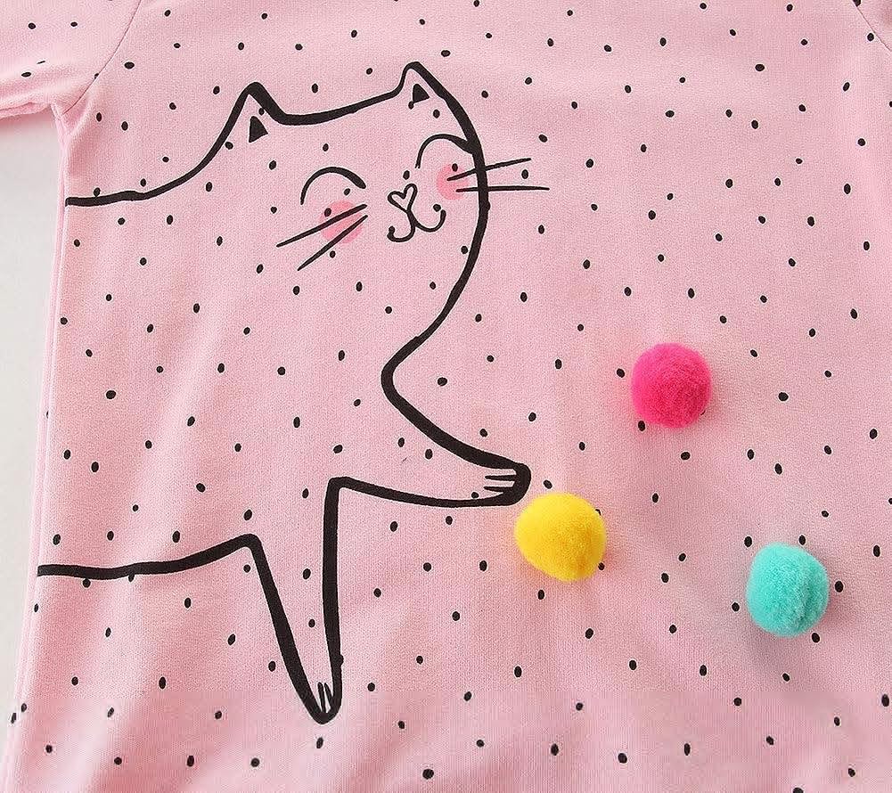Mädchen Sweatshirt für Kinder Süss Cartoon Pullover Baumwolle Top Langarm T-Shirt Grösse 1-12 Jahre