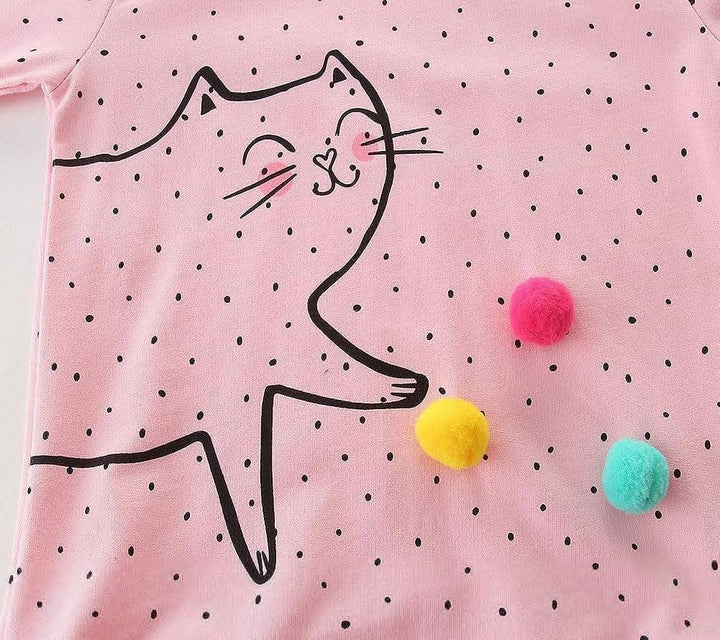 Mädchen Sweatshirt für Kinder Süss Cartoon Pullover Baumwolle Top Langarm T-Shirt Grösse 1-12 Jahre