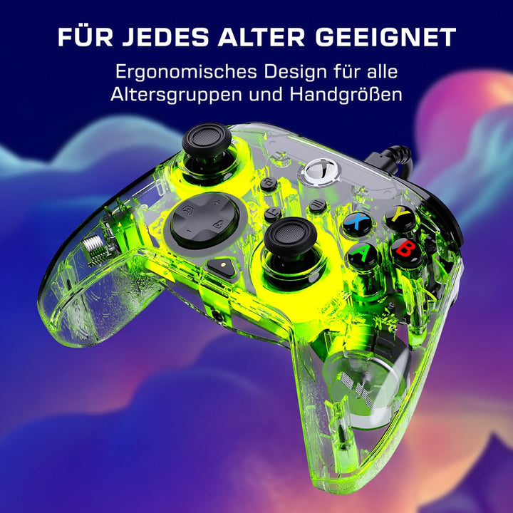 Turtle Beach Afterglow RGB-Controller mit Kabel, lizenziert für XBOX &amp; PC | Transparent, XBOX Series