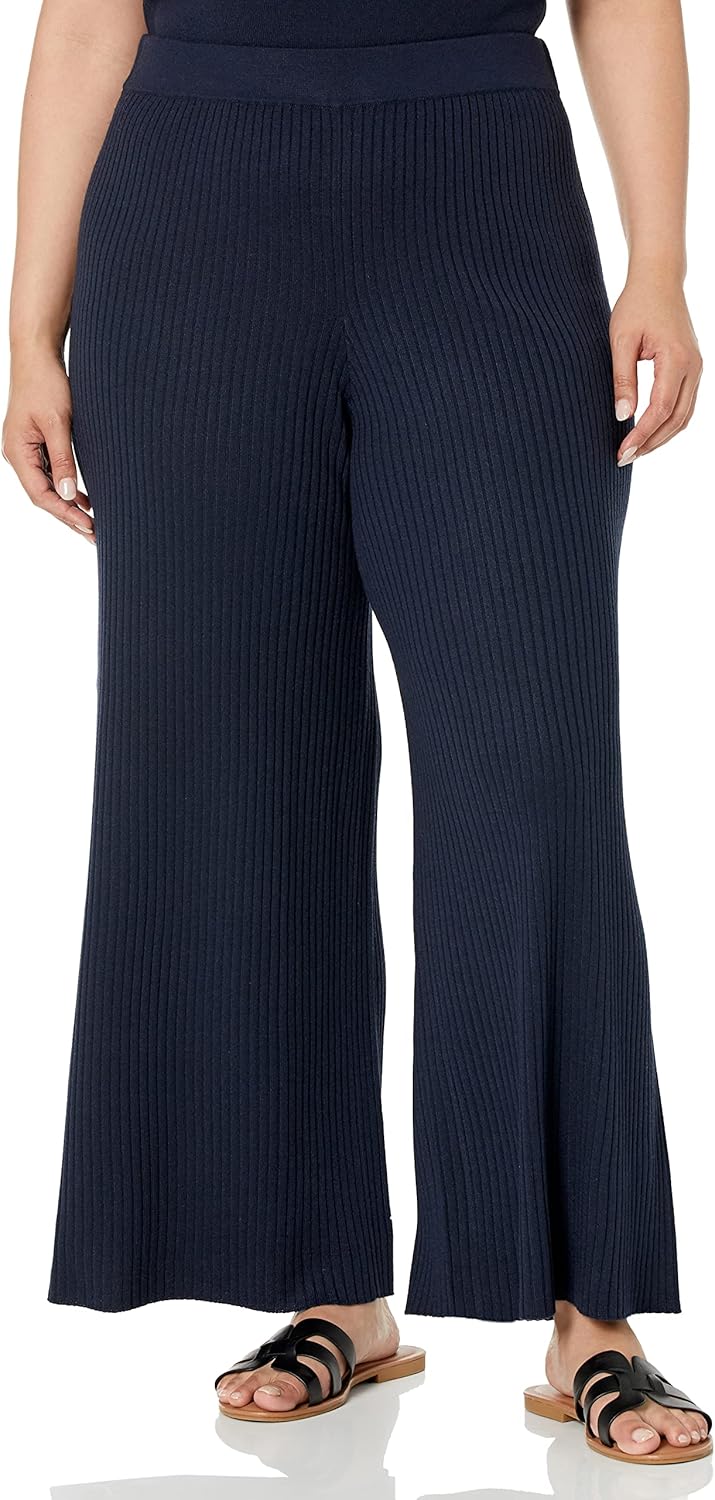 The Drop Damen Pants Catalina Pull-on Rib Sweater Pant M Marineblau, M Marineblau