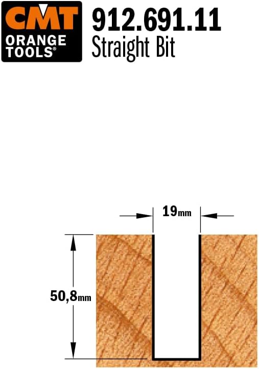 CMT Orange Tools 912.691.11 – Fräser Gerade HM S 12 D 19 x 50.8
