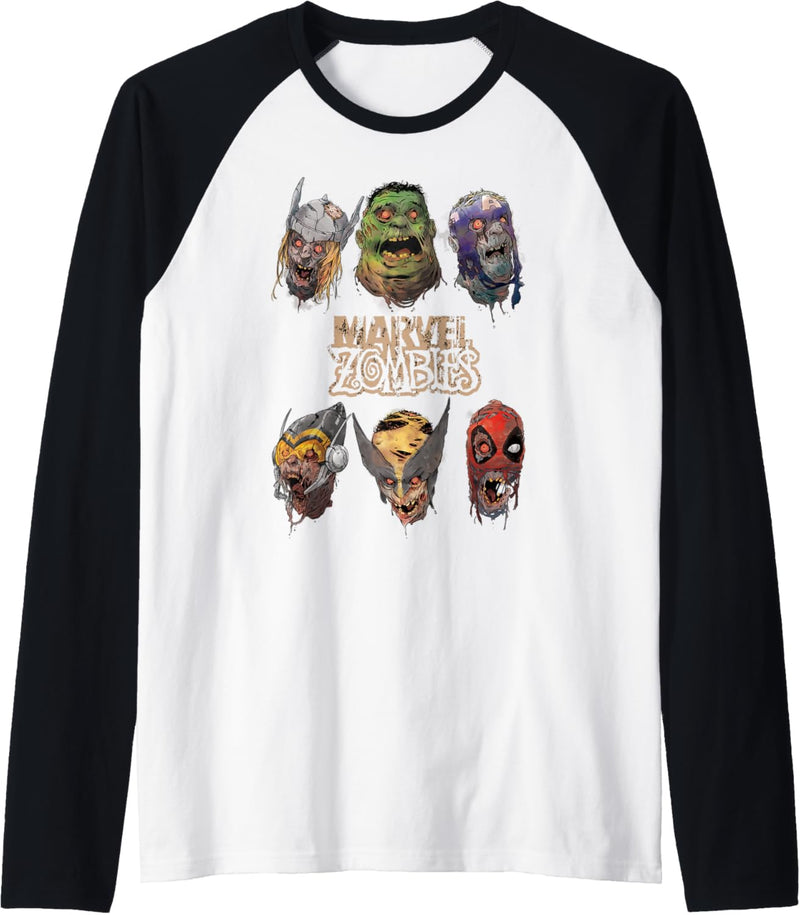 Marvel Zombies Group Shot Zombie Heads Raglan