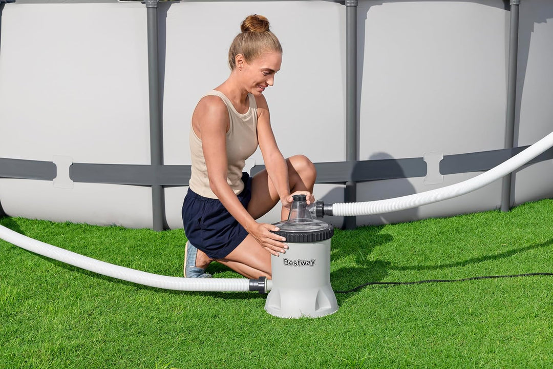 Bestway Filterpumpe, 5.678 l, mit Polysphere-Kugeln, für oberirdischen Pool – 27,2 cm x 27,2 cm x 42