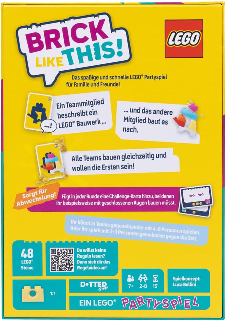 Asmodee Brick Like This! Das offizielle Lego-Partyspiel - Schnelles, lustiges Bauspiel für Familien,