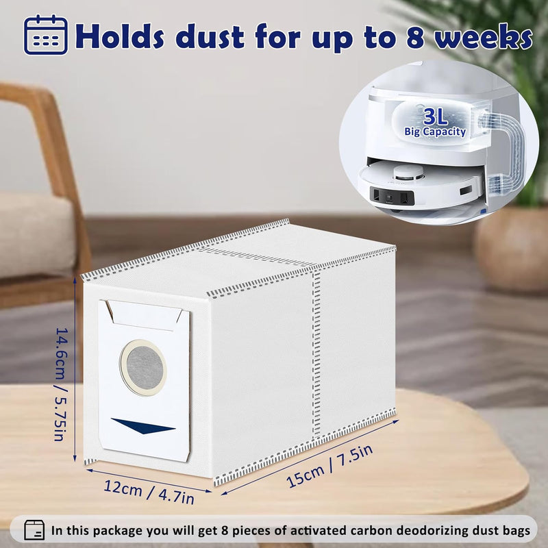 VIEWALL Staubbeutel für Ecovacs DEEBOT T30 Omni/DEEBOT T30 PRO OMNI Saugroboter Absaugstation,Staubb