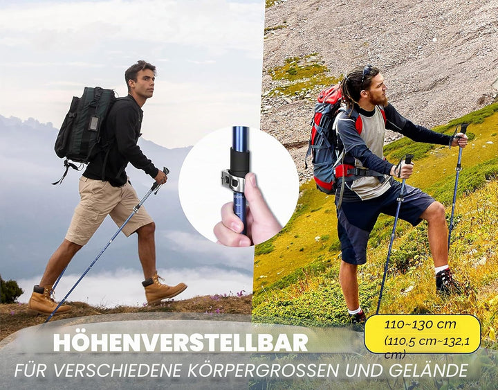 TREKOLOGY TREKZ SE Ultra-Leicht Trekkingstöcke/Wanderstöcke Faltbar - Nordic Walking Stöcke Für Dame