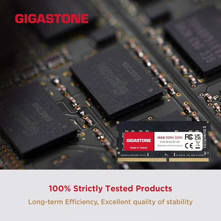 【DDR4 RAM Nur für Laptops】 GIGASTONE 32GB Kit (2x16GB) DDR4 3200MHz (2933/2666MHz) PC4-25600 CL22 1,