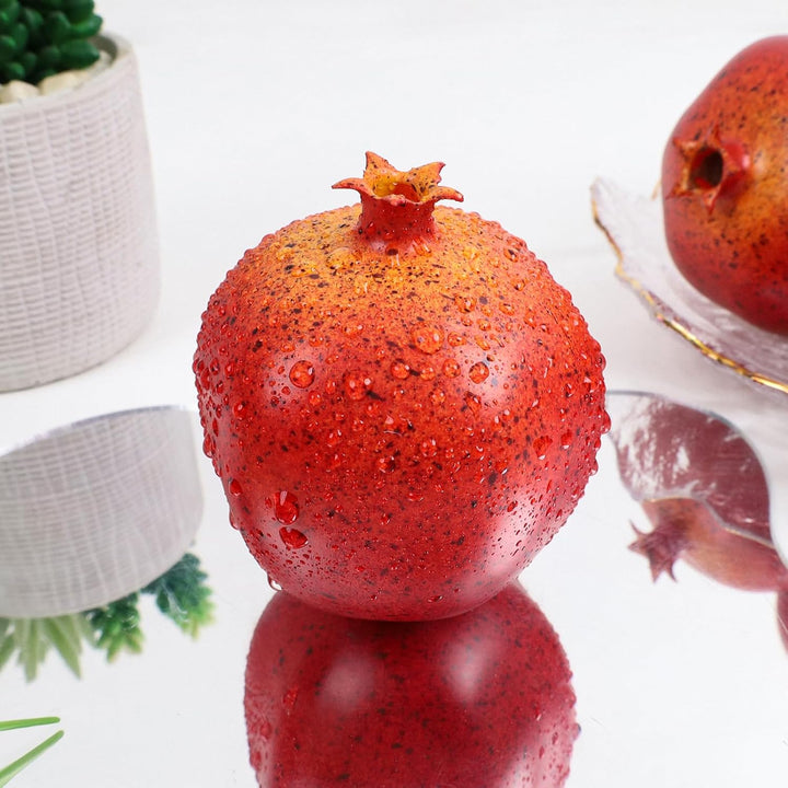 6 Stück Künstliche Granatäpfel, naturgetreues Kunstobst zur Dekor | Künstliche granatäpfel als obsts