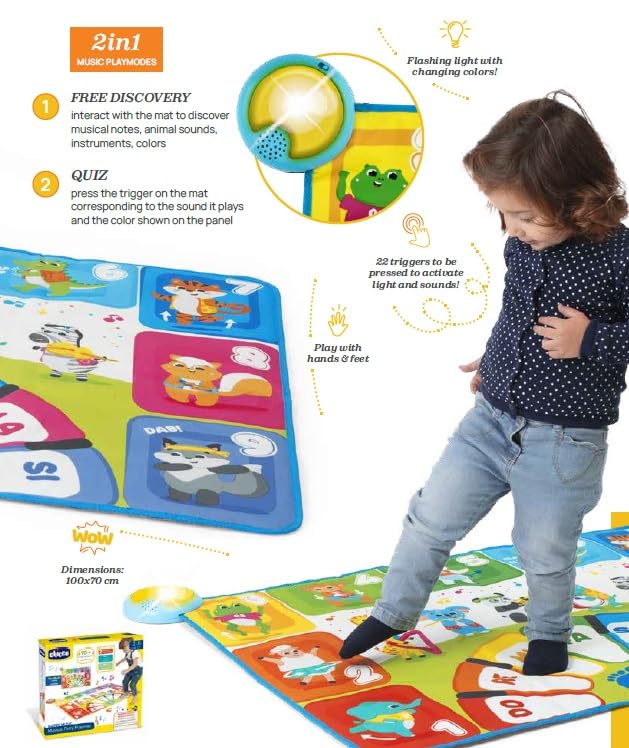 Chicco Spielmatte für Musikparty, 2-5 Jahre, mehrfarbig