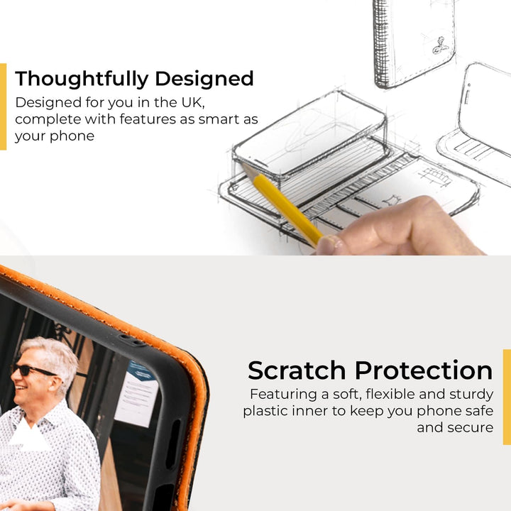 Snakehive Schutzhülle/Klapphülle echt Lederhülle mit Standfunktion, Handmade in Europa für Google Pi