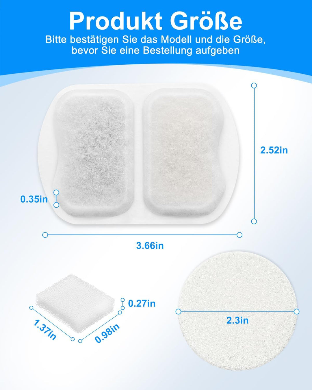 Haliya 12 Pack Ersatzfilter für Oneisall 7L Trinkbrunnen für Hunde, Edelstahl Hundebrunnen, 3 Filter