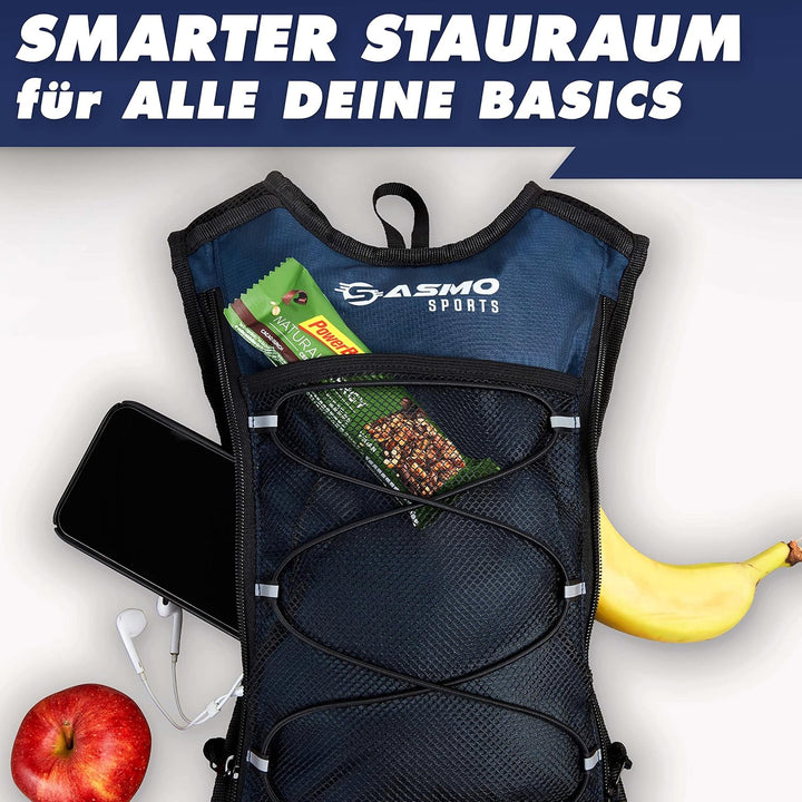 SASMO® Laufrucksack & Trailrunning Rucksack - Ultraleicht - 6L / 300g | isoliertes Thermofach | Lauf