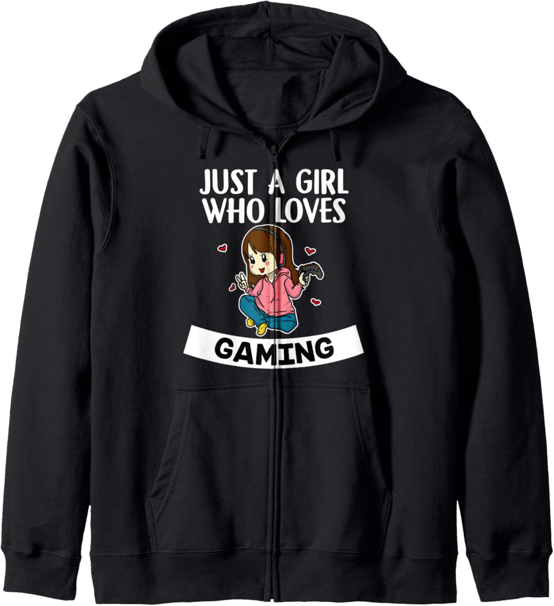 Just A Girl Who Loves Gaming Lustiges Zocker Girl Controller Kapuzenjacke