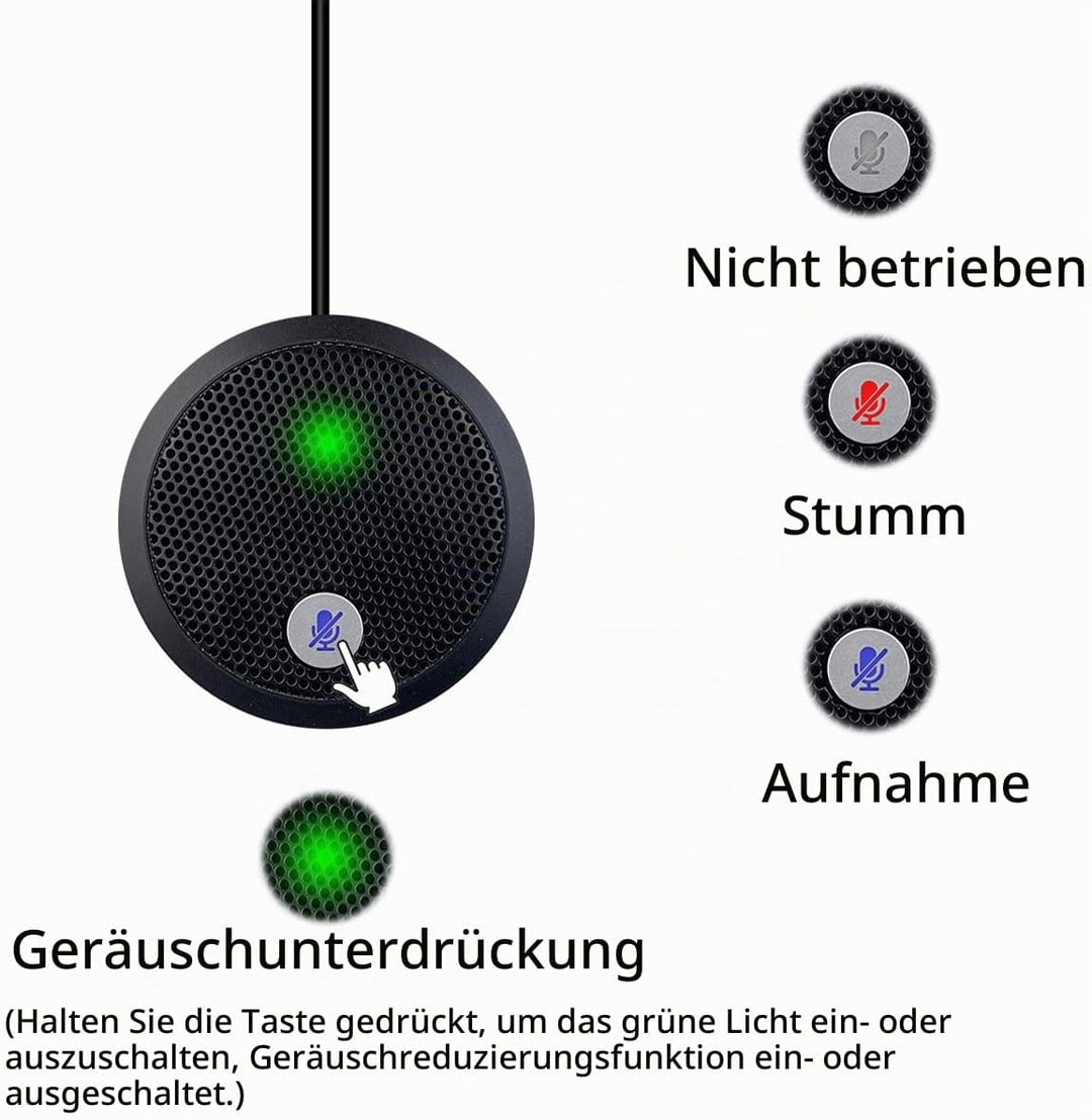 USB Mikrofon, Desktop PC Mikrofon, Stummschalttaste mit LED-Anzeige, Geräuschunterdrückung, Omnidire