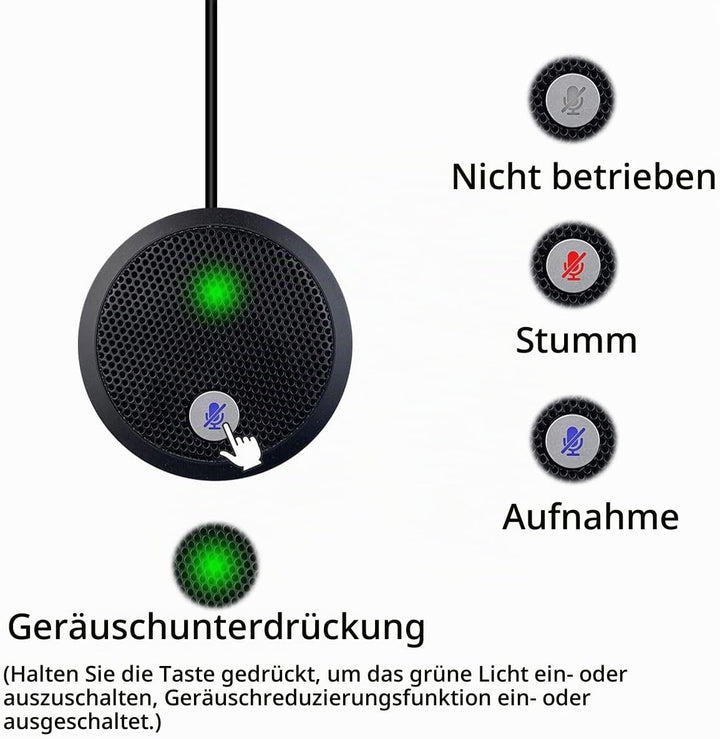USB Mikrofon, Desktop PC Mikrofon, Stummschalttaste mit LED-Anzeige, Geräuschunterdrückung, Omnidire