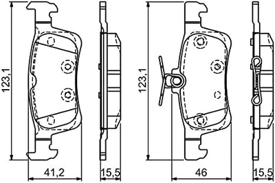 Bosch BP1710 Bremsbeläge - Hinterachse - ECE-R90 Zertifizierung - vier Bremsbeläge pro Set