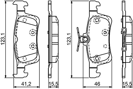 Bosch BP1710 Bremsbeläge - Hinterachse - ECE-R90 Zertifizierung - vier Bremsbeläge pro Set