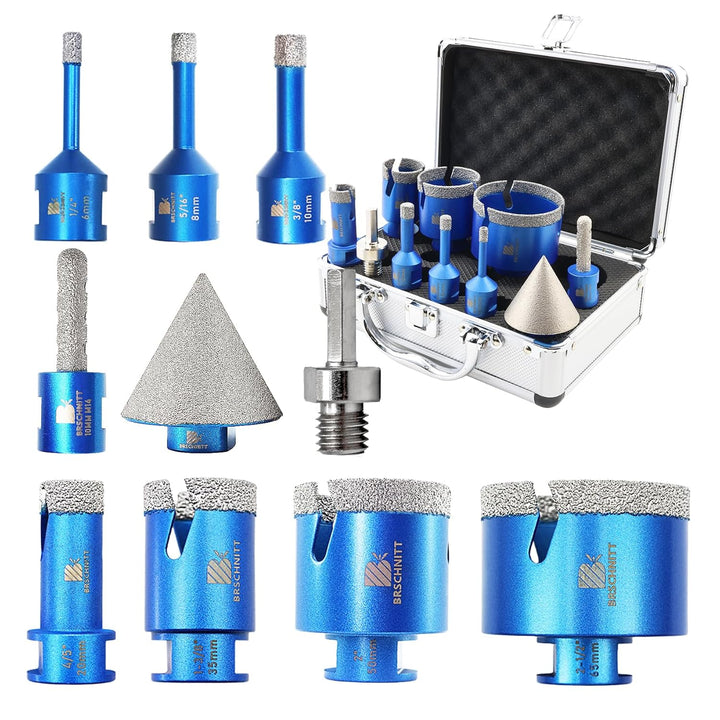 Diamant Fliesenbohrer Set 6/8/10/20/35/50/68mm - BRSCHNITT M14 Diamantbohrer Lochsäge für Fliesen Po