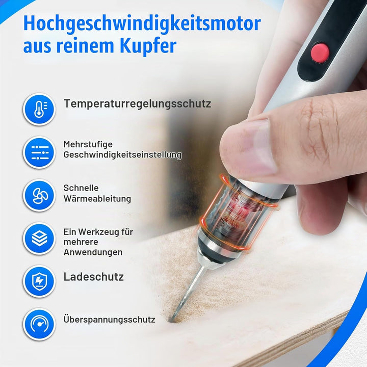 Elektrisches Graviergerät für Glas &amp; Holz, Glasgravur Set zum Gläser Gravieren, Mini Fräser Gravurse