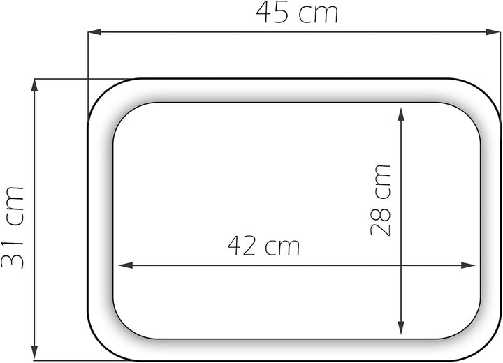 Lashuma Tablett Deko mit Orangen, praktisches Tablett rechteckig aus Melamin 45x31 cm 45 x 31 x 3 cm