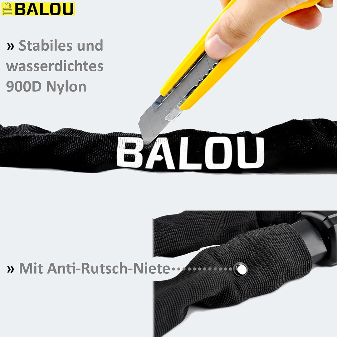 Kettenschloss Fahrrad 75 cm - Fahrradschloss Kette Sicherheitsstufe 10 - Motorrad Schloss Bike Lock,