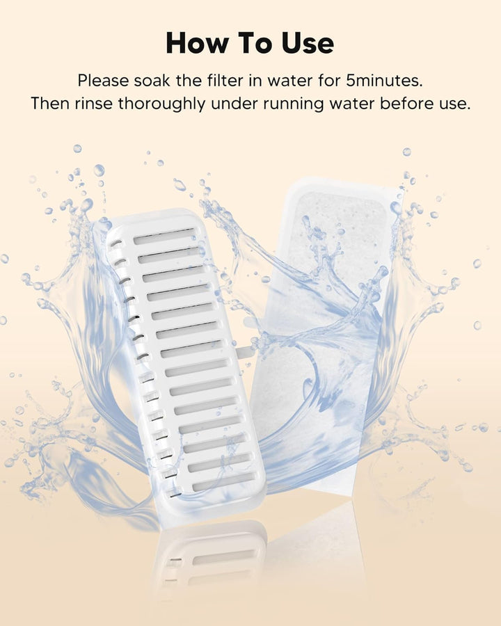 Tomxcute Katzenbrunnen Filter Set, 10 Filter + 2 Schwämme für 108oz/3.2L Katzenbrunnen Katzenbrunnen
