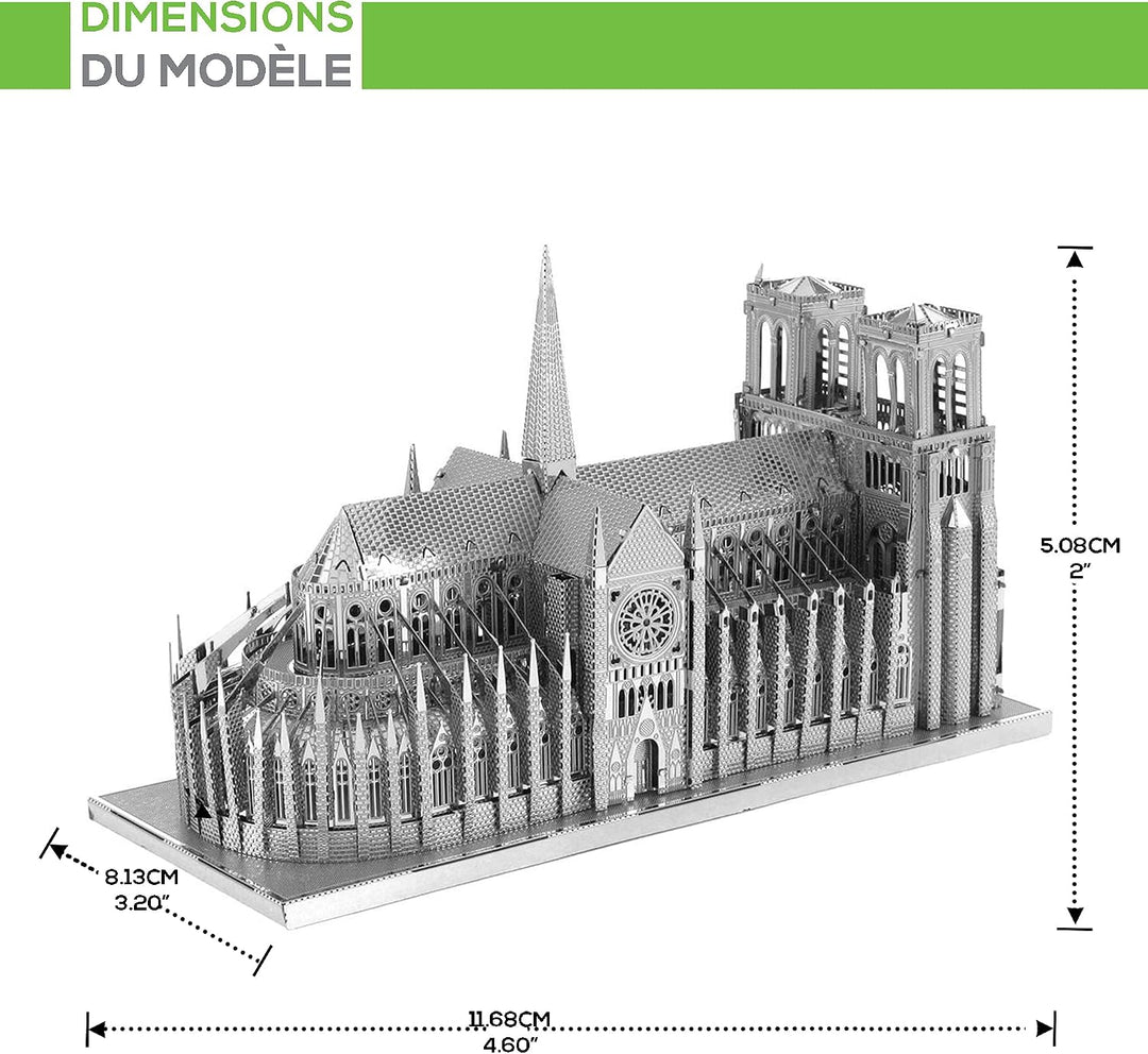 Fascinations ICX003 Metal Earth Metallbausätze - Wahrzeichen Notre Dame, lasergeschnittener 3D-Konst