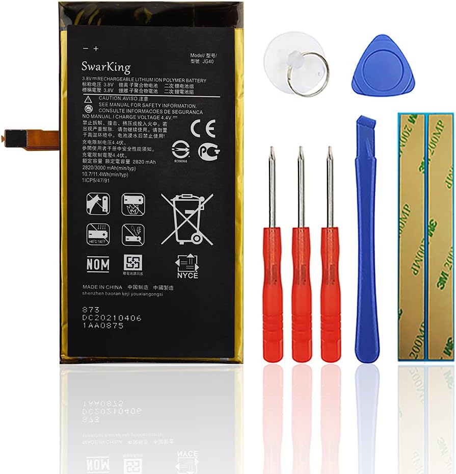SwarKing Ersatz Akku Kompatibel mit JG40 Moto G7 Plus XT1965 with Toolkit