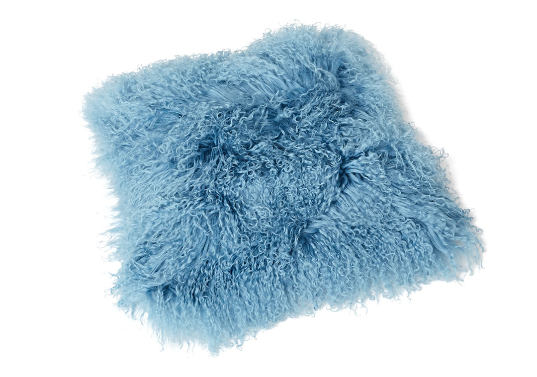 Reissner Lammfelle Tibet Lammfell Kissenbezug langflorig 30x30cm JAY20 Farbe blau Jay20 Blau, Jay20