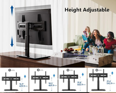 FITUEYES TV Standfuss TV Ständer Fernsehstand für 32 bis 65 Zoll Fernseher höhenverstellbar drehbar