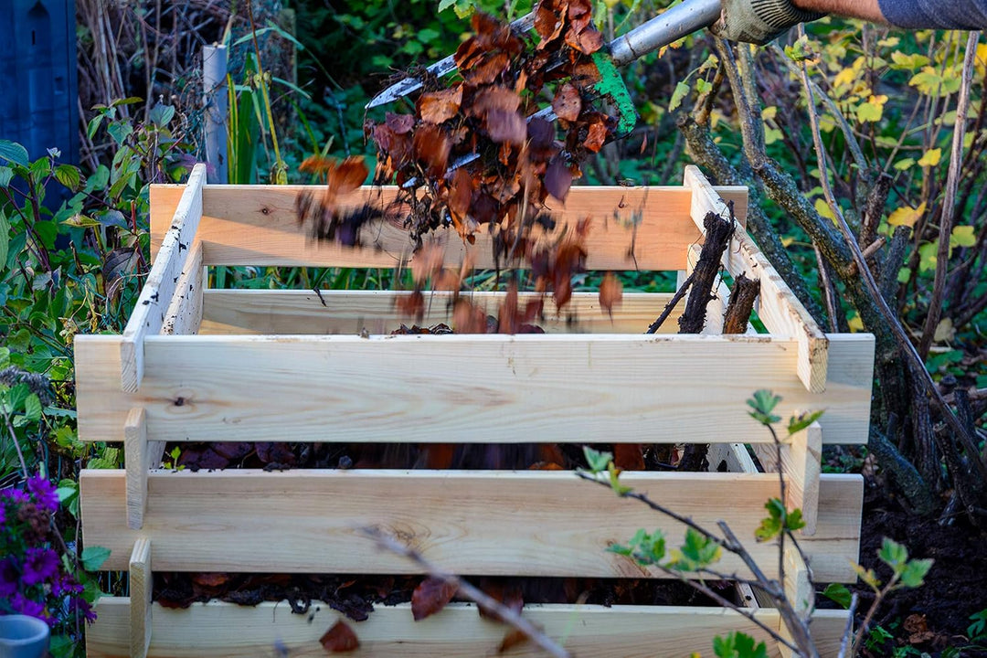 dobar® Green Label 58600FSCe Komposter Stecki | Holz-Komposter mit Stecksystem | Quadratischer Kompo