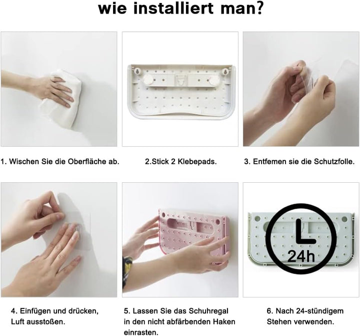 Schuhhalter Faltbar Wand Montiert 4 Stück Faltbare hängen Schuhen Wandregal Schuhablage Hängeregal o