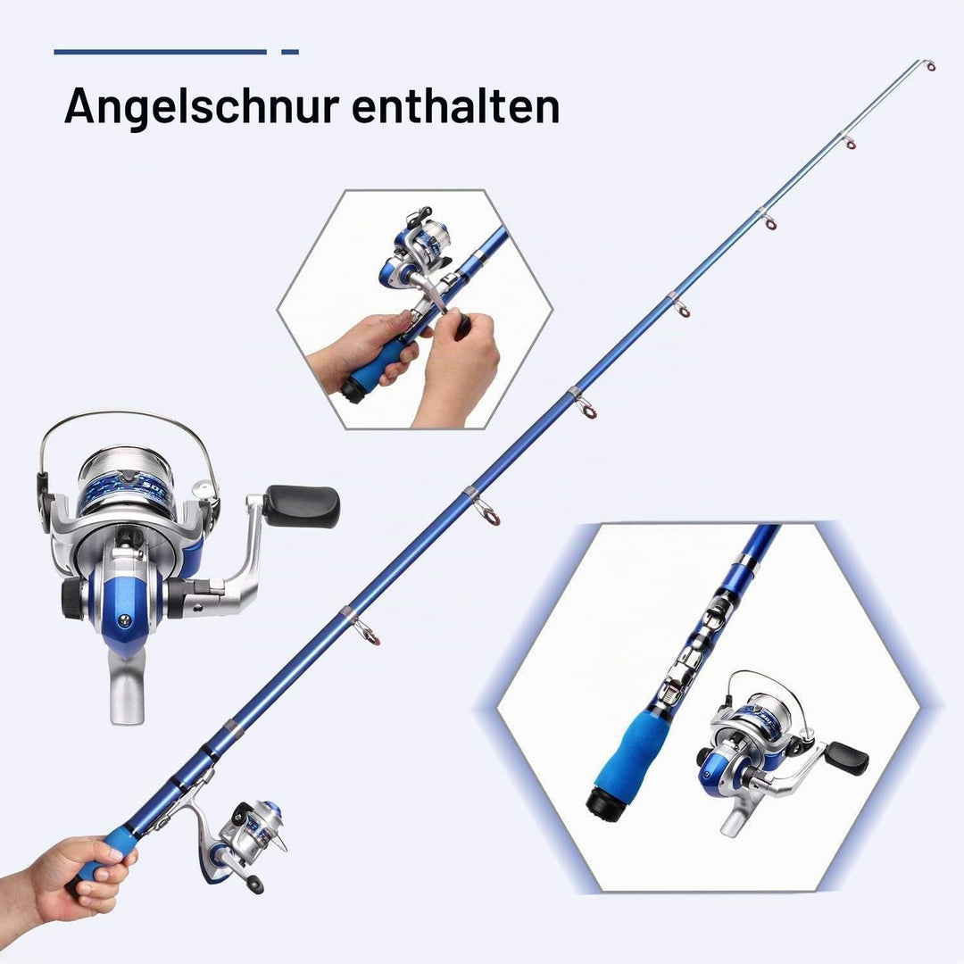 BNTTEAM Mini Spinnen Angelrute &amp; Rolle Combos Teleskop tragbare Hand Harte 99% Kohlefaser Meer Angel